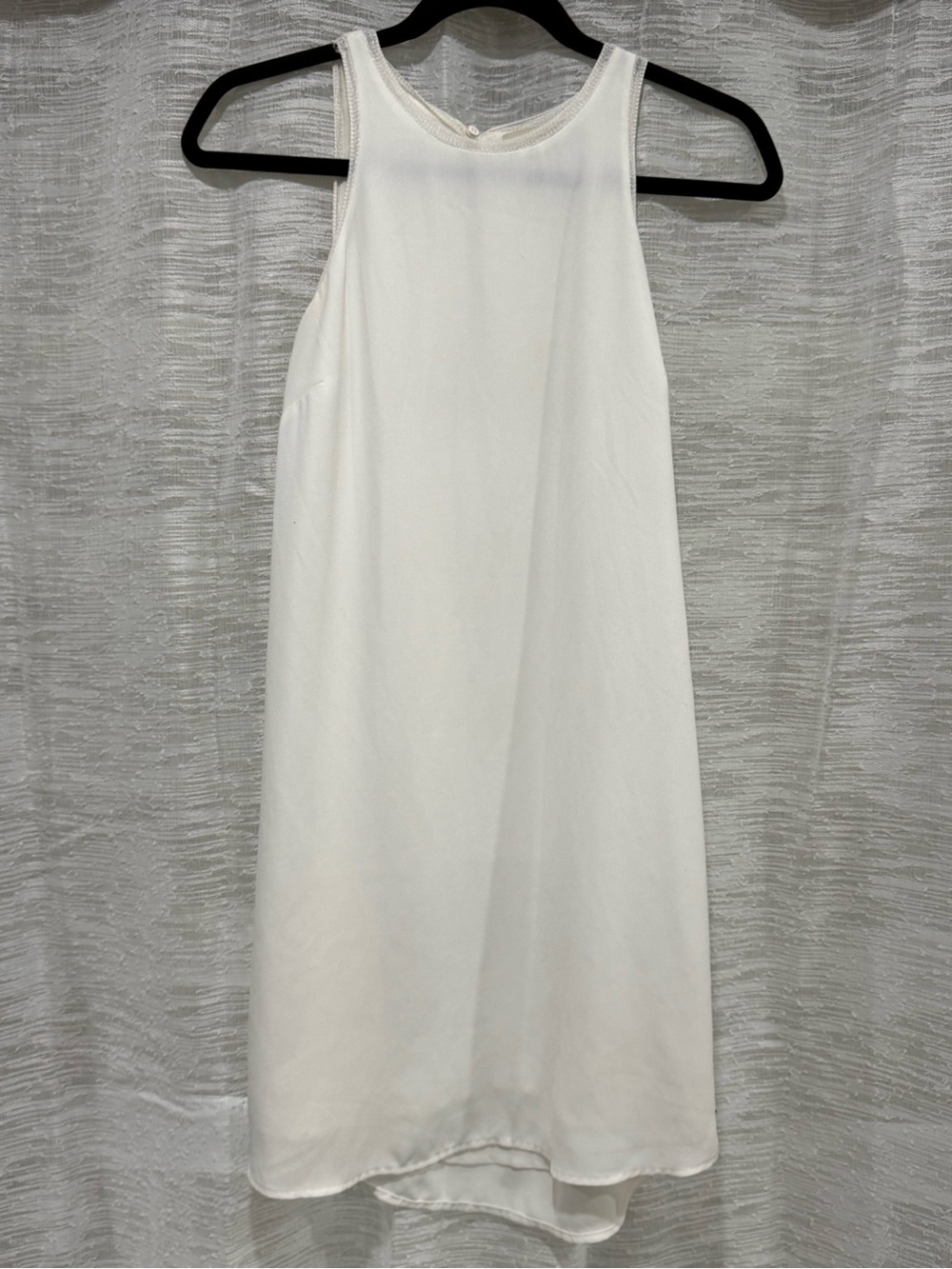 Sleeveless White High-Low Shift Dress